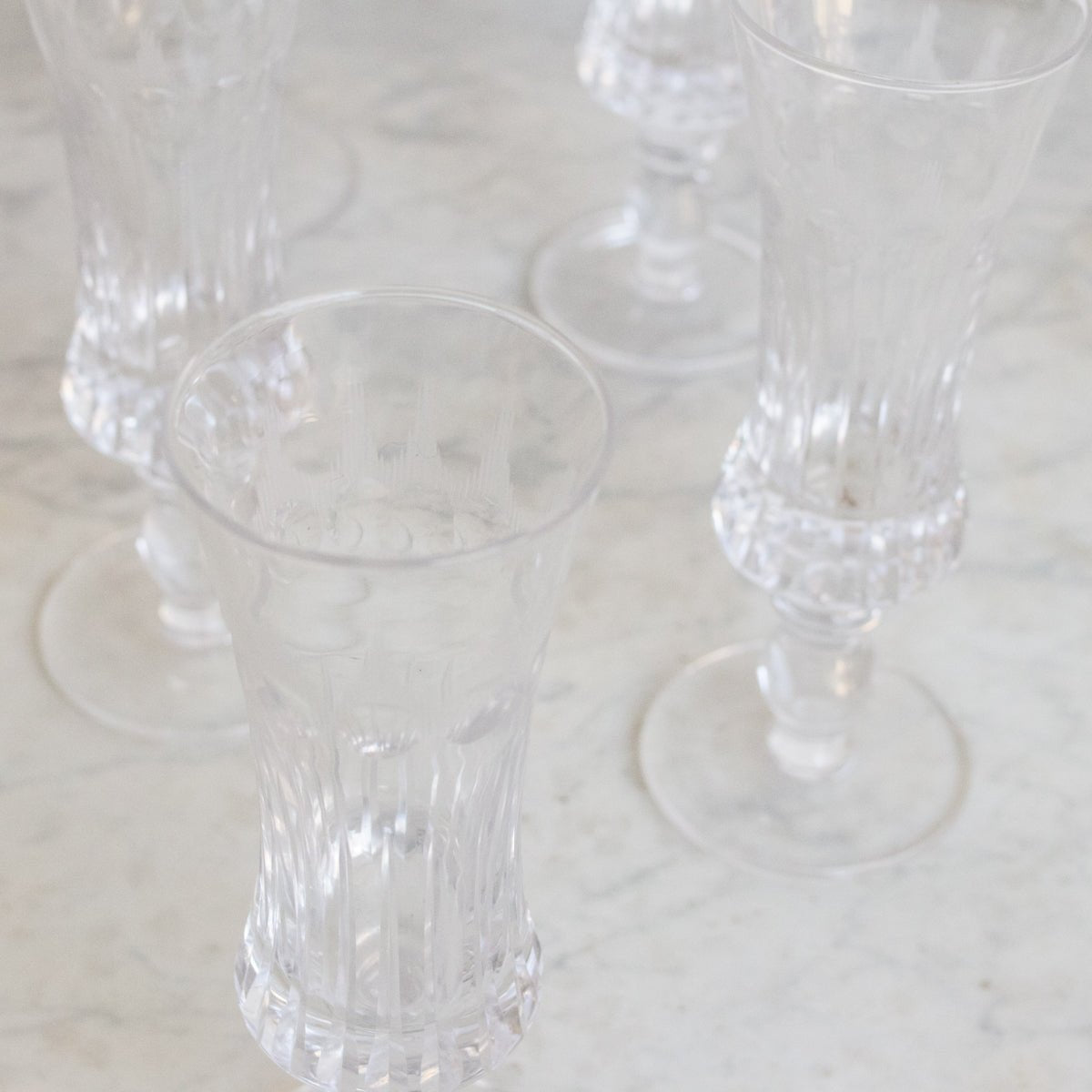 Cut Crystal Flute Set Of 6 - elsie green - The French Kitchen