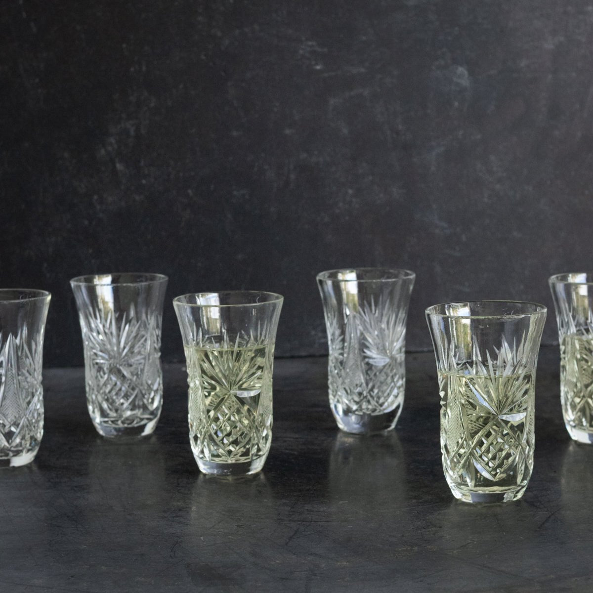 Cut Crystal Petite Flute Set Of 6 - elsie green - The French Kitchen