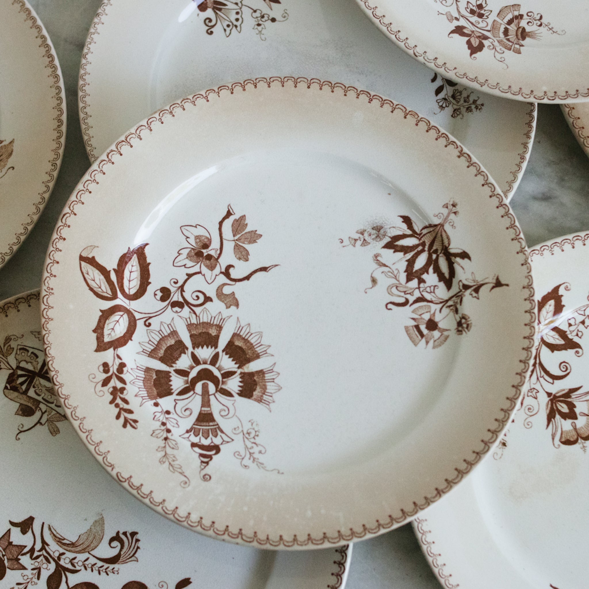 Danois Transferware Plate Set of 4 - elsie green - the french kitchen
