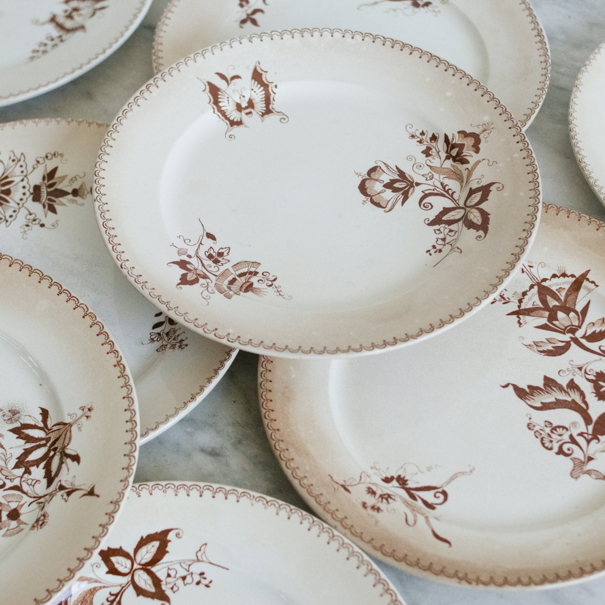 Danois Transferware Plate Set of 4 - elsie green - the french kitchen