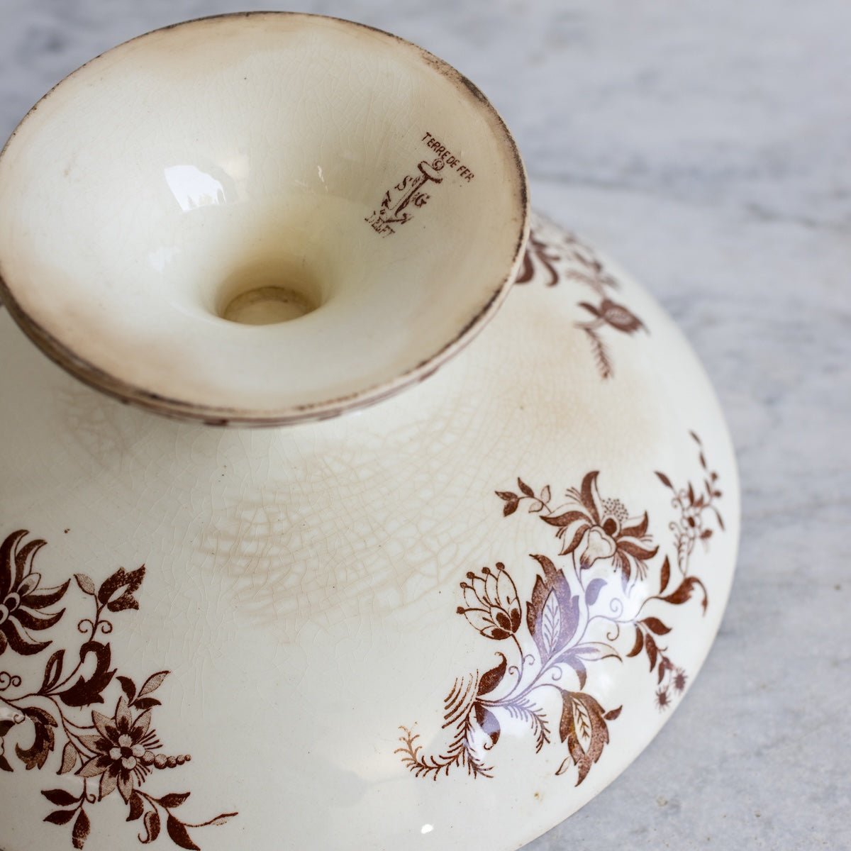 Delft Transferware Pedestal - elsie green -