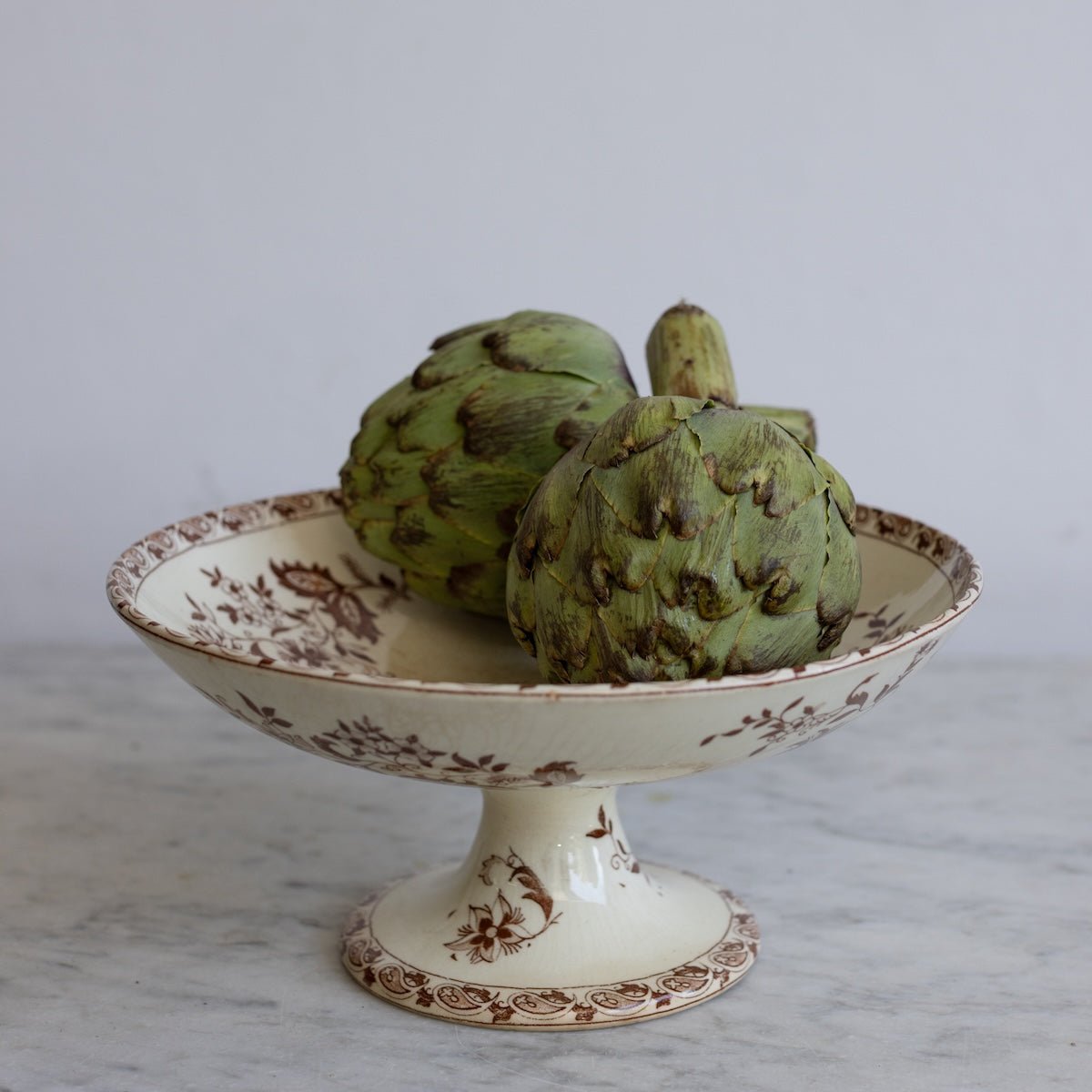 Delft Transferware Pedestal - elsie green -
