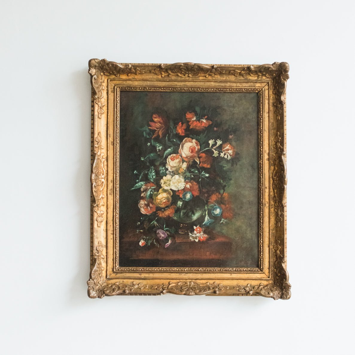 Dramatic Floral Still Life Oil Painting - elsie green - art