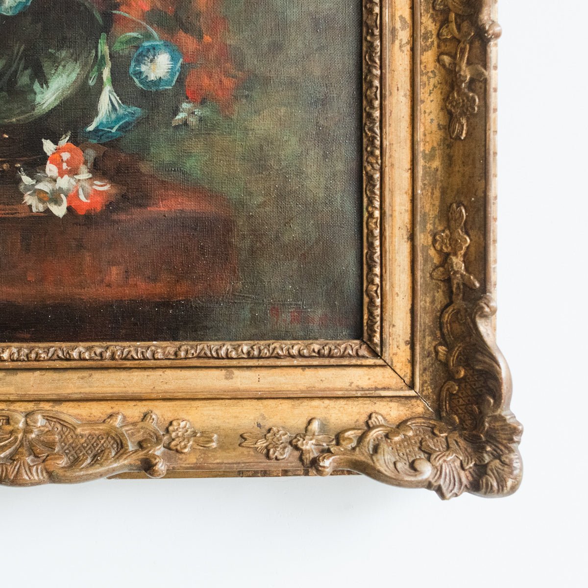 Dramatic Floral Still Life Oil Painting - elsie green - art