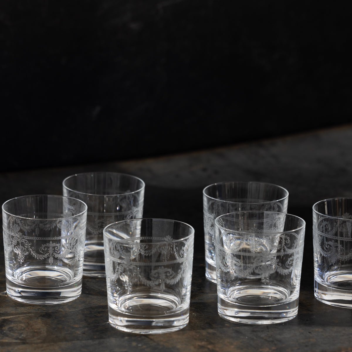 Etched Bar Glass Set of 12 - elsie green - the french kitchen