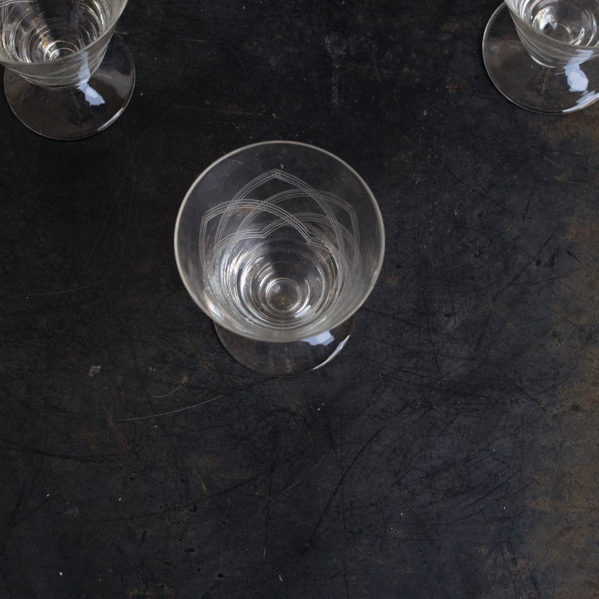 Etched Mid - Century Cocktail Glass Set Of 11 - elsie green - The French Kitchen