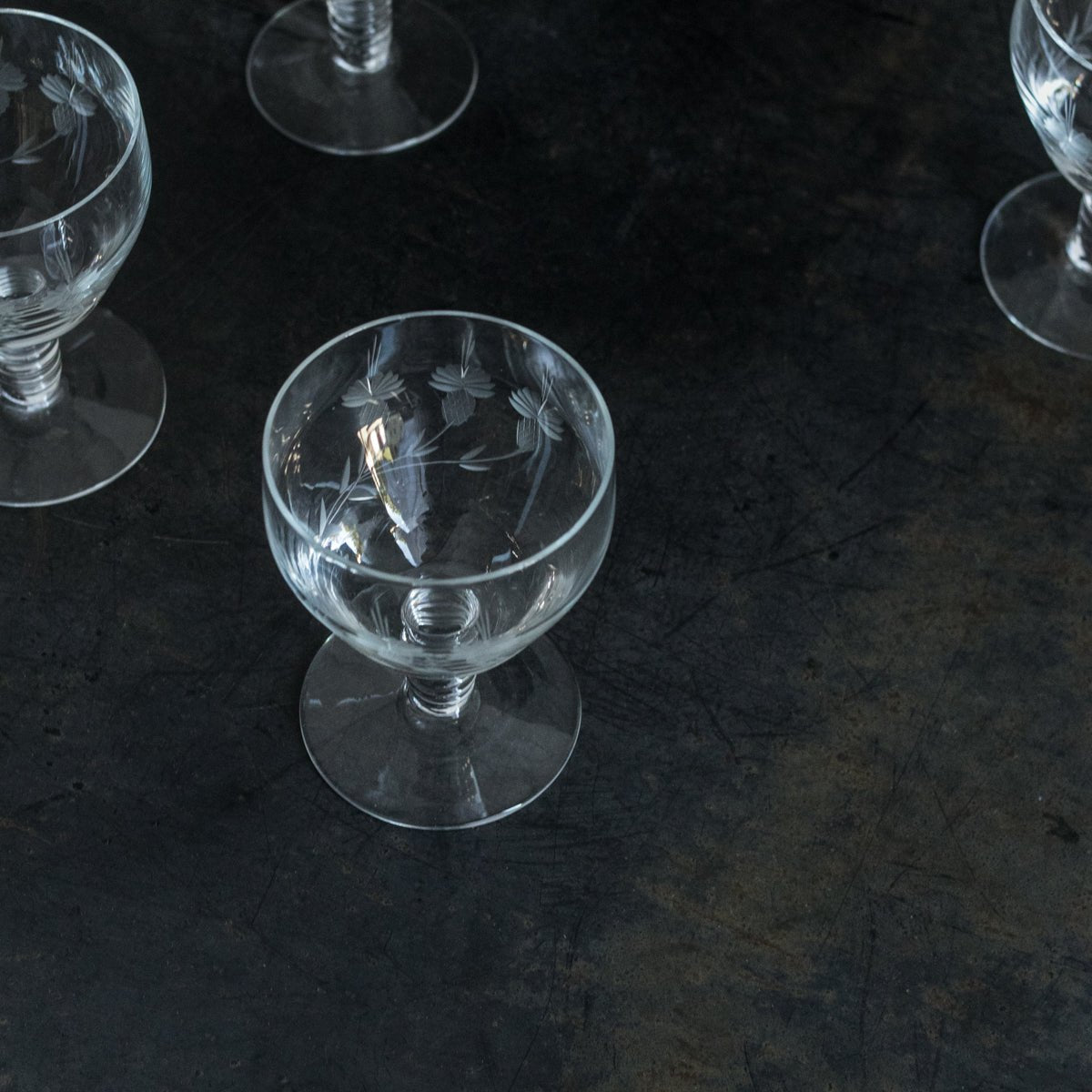 Etched Strawberry Petite Glass Set Of 9 - elsie green - The French Kitchen