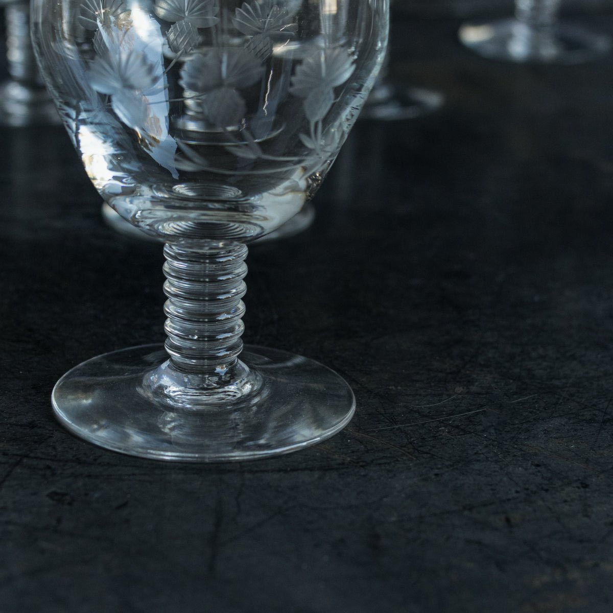 Etched Strawberry Petite Glass Set Of 9 - elsie green - The French Kitchen