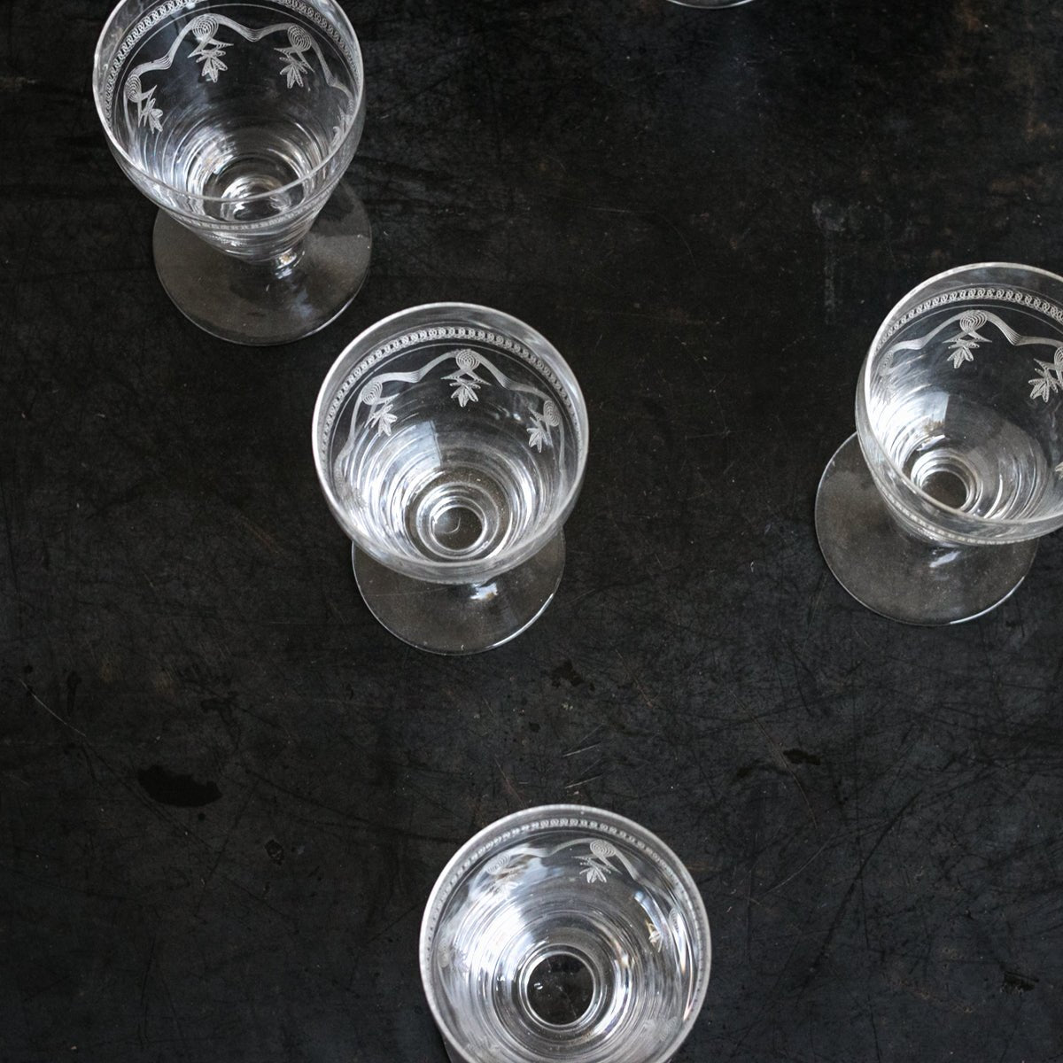 Etched Wine Glass Set Of 4 - elsie green - The French Kitchen