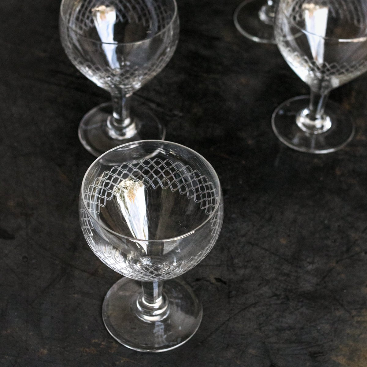 Etched Wine Glass Set Of 4 - elsie green - The French Kitchen