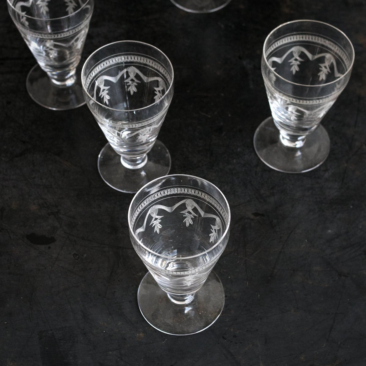 Etched Wine Glass Set Of 4 - elsie green - The French Kitchen