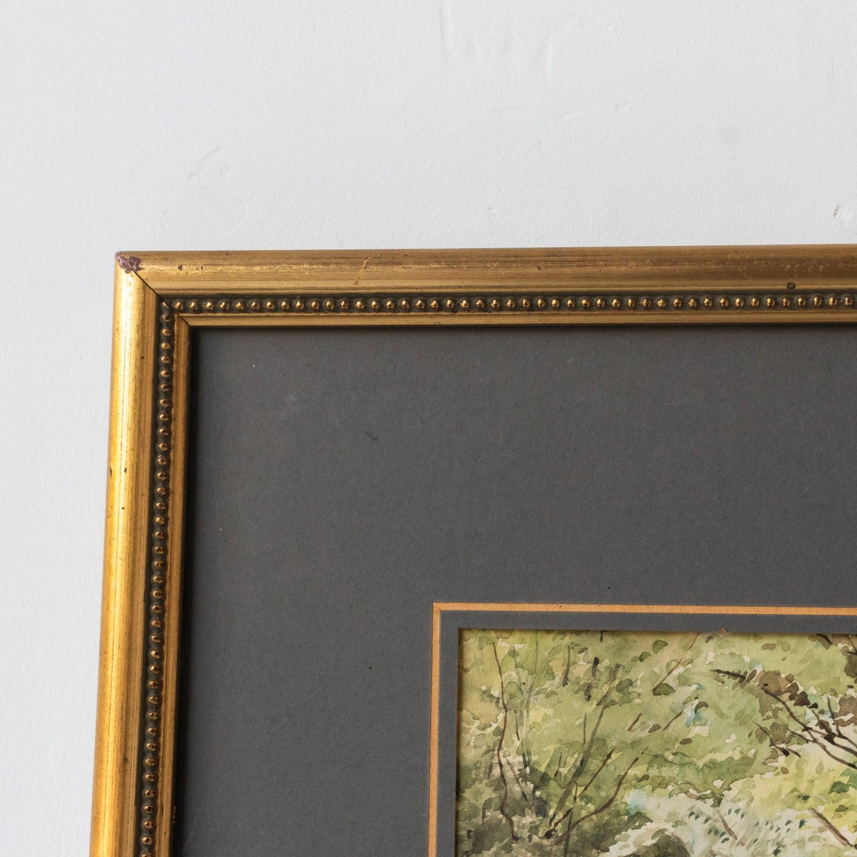 Figure with Baskets on Forest Path Watercolor Painting - elsie green - art