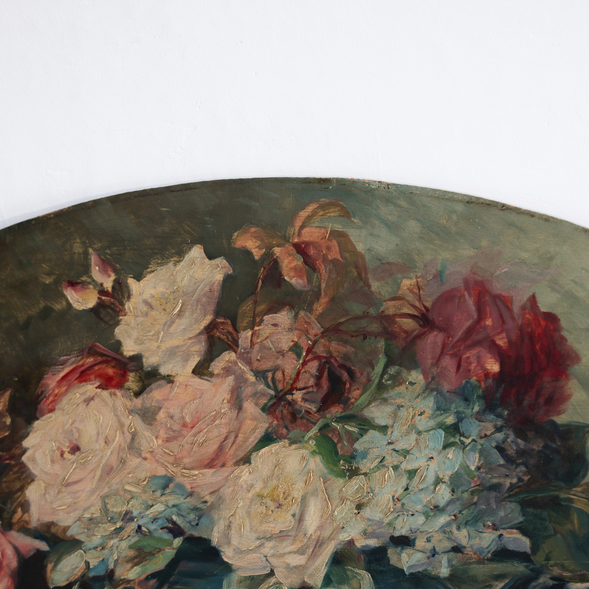 Floral Still Life in Oval Oil Painting - elsie green - art