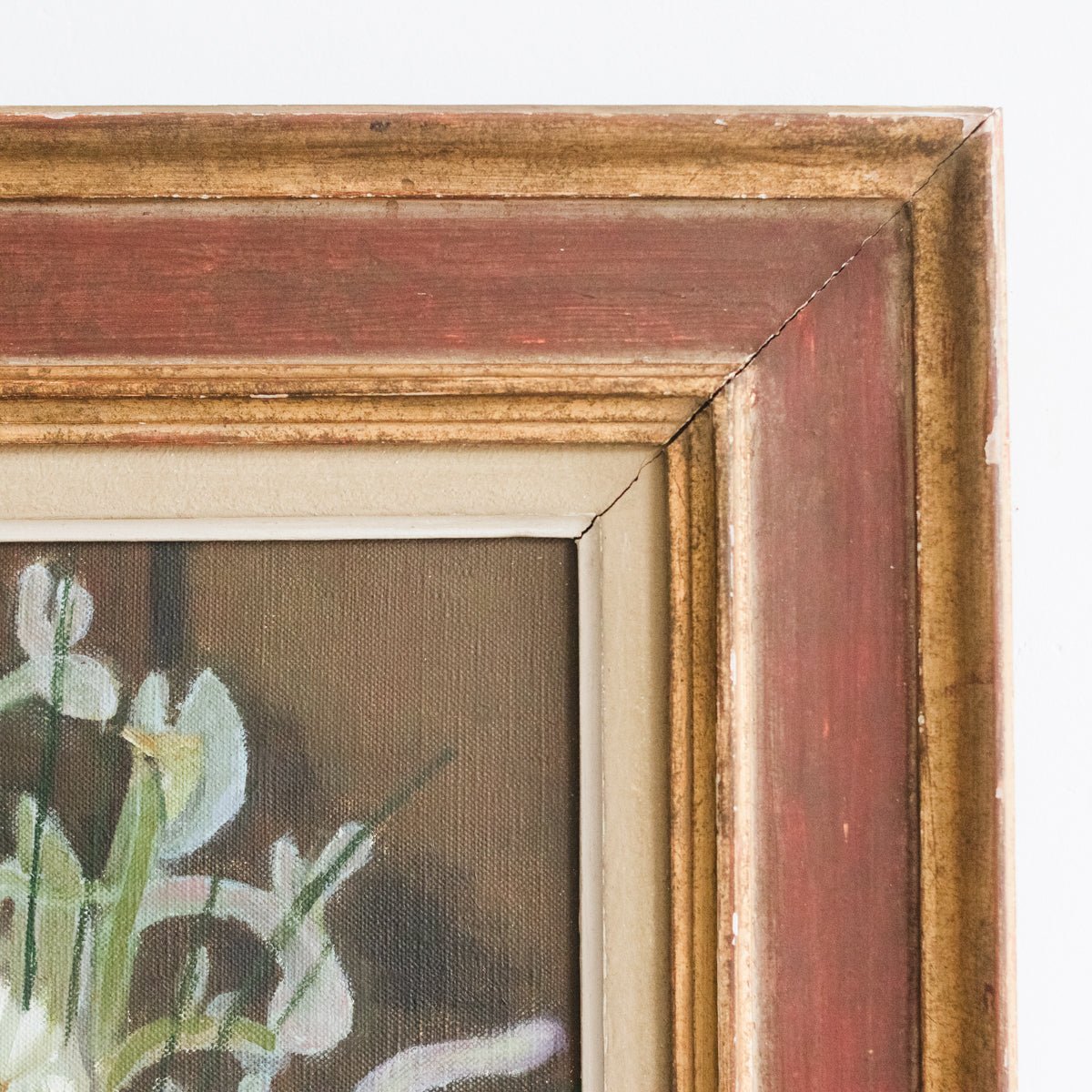 Floral Still Life with Blue Drape Oil Painting - elsie green - art