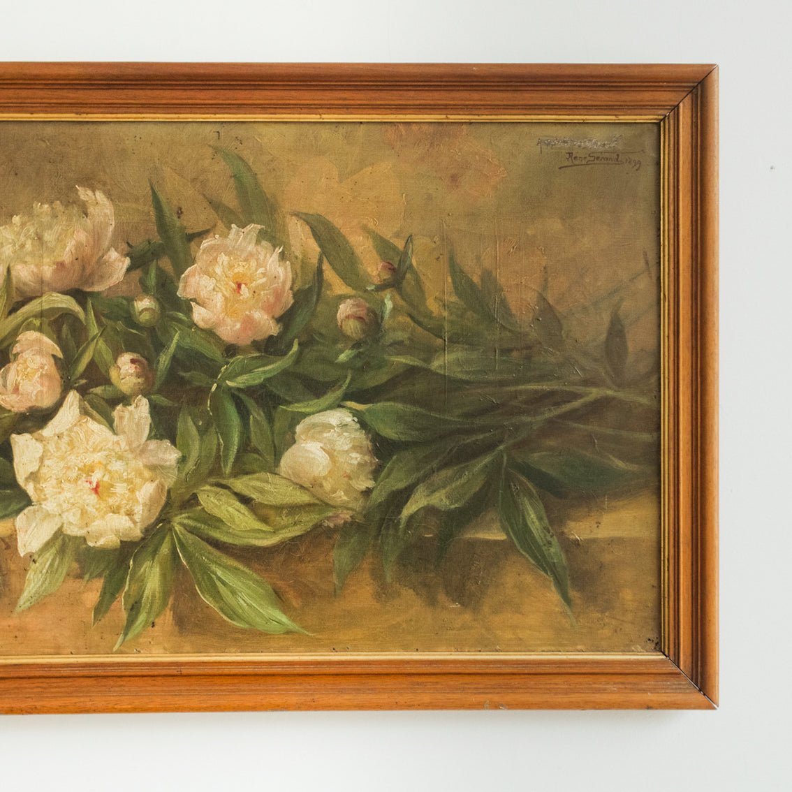 Floral Still Life with Peonies Oil Painting |Dated 1899 - elsie green - art