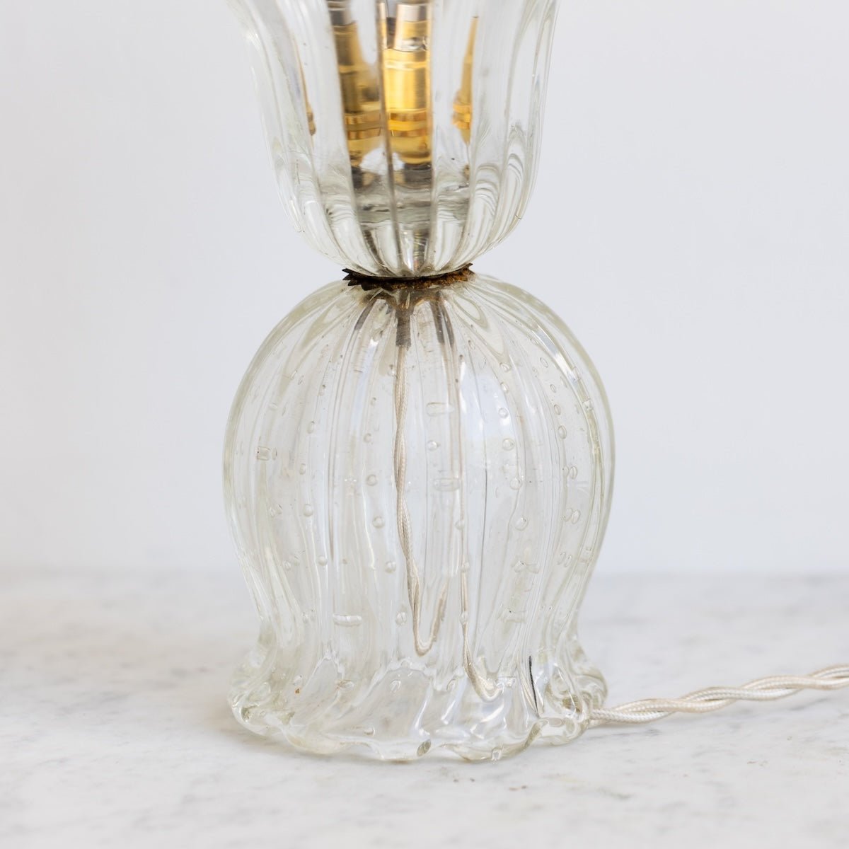 Fluted Glass Accent Lamp - elsie green - decor
