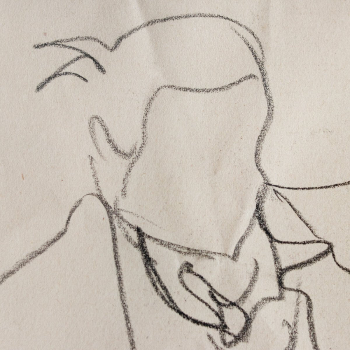 Framed Drawing with Seated Man | Guy Aubert - elsie green - art