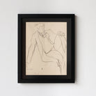 Framed Drawing with Seated Man | Guy Aubert - elsie green - art