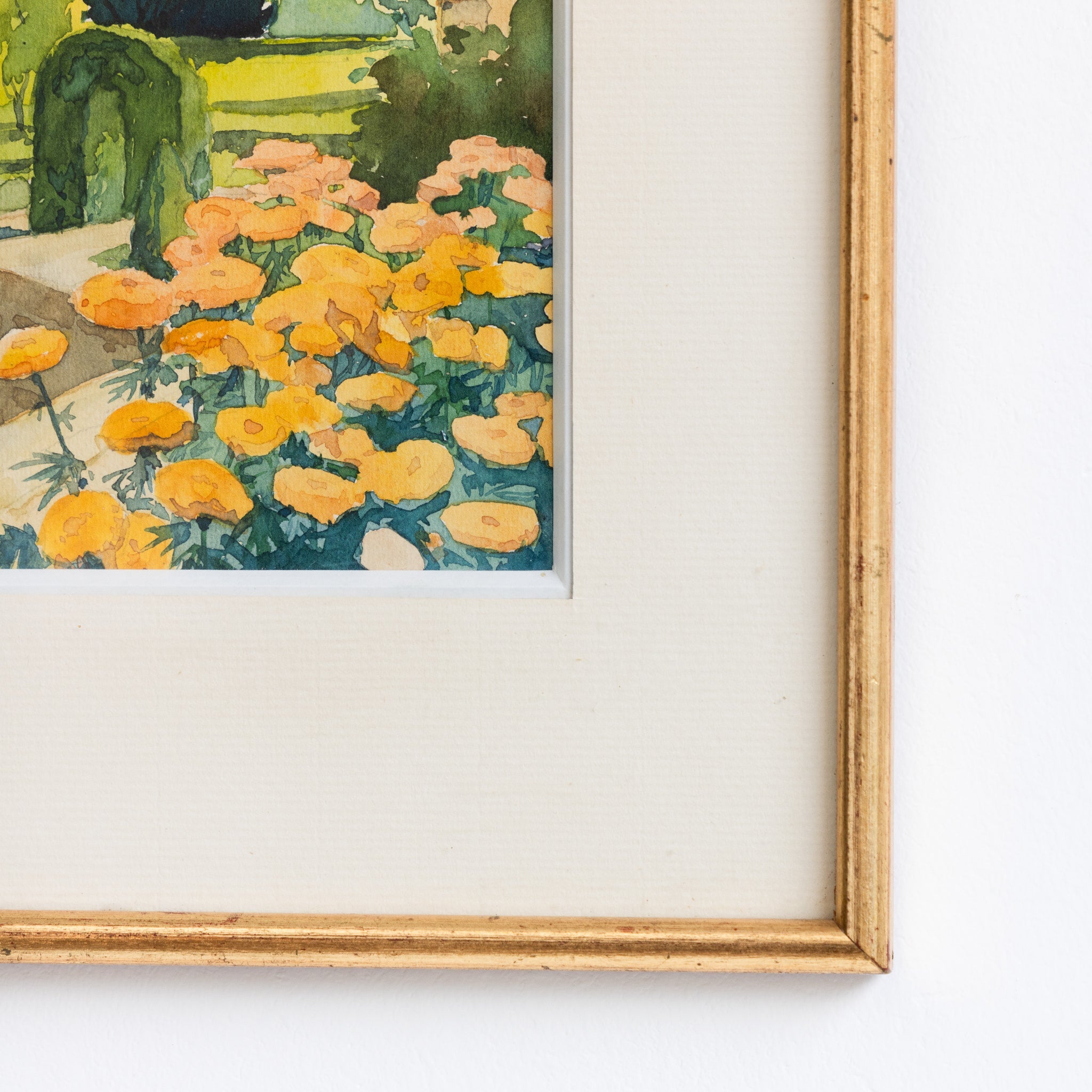 French Garden Watercolor Painting - elsie green - art