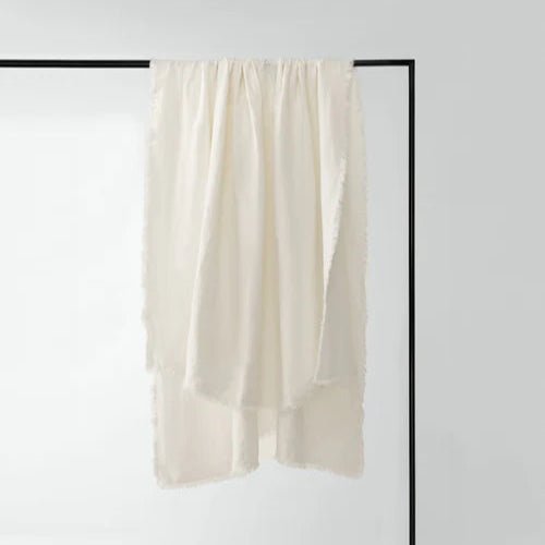 Freya Linen Throw | Snow - elsie green - Textiles