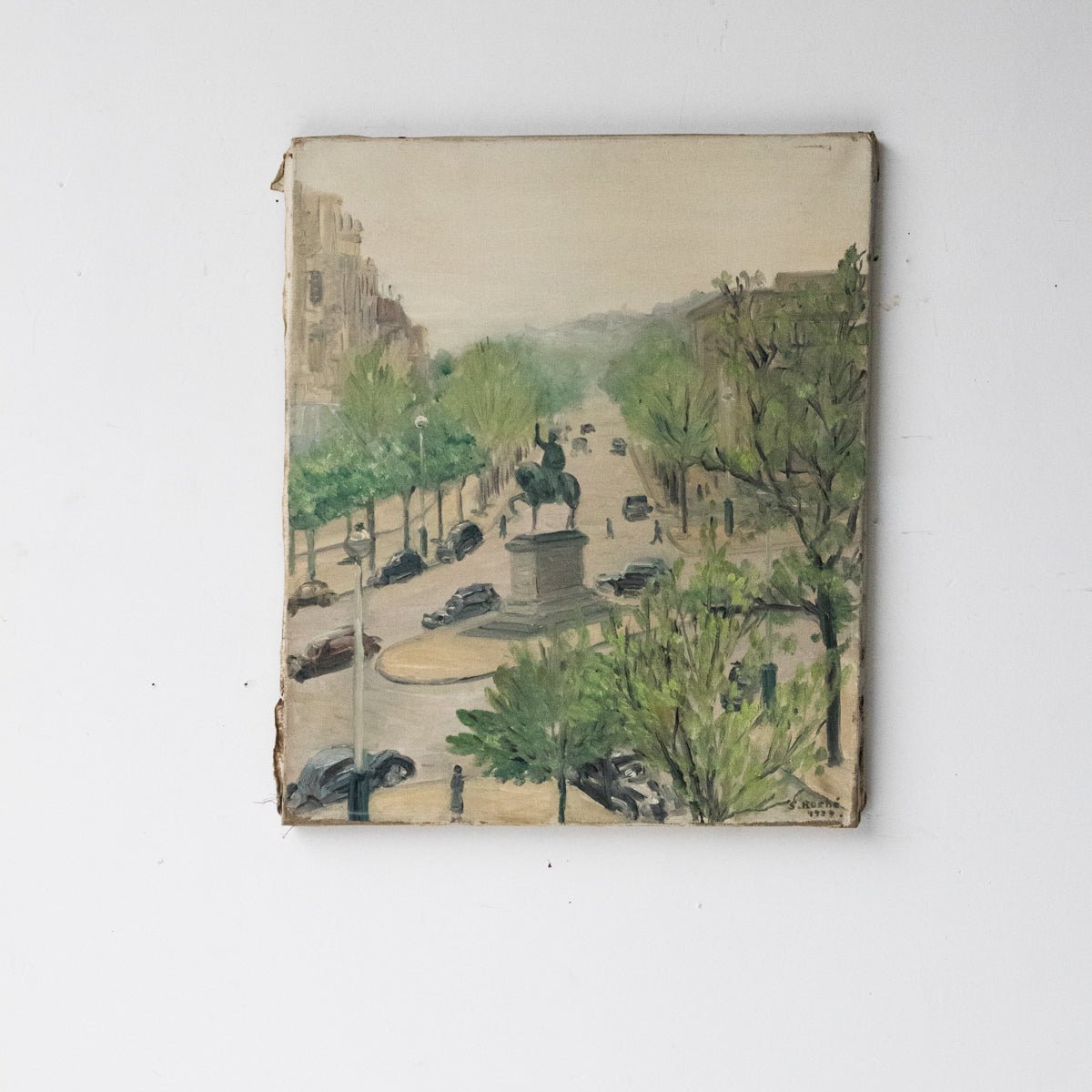 George Washington At Place D’Iéna Paris Oil Painting | Dated 1939 - elsie green - Art