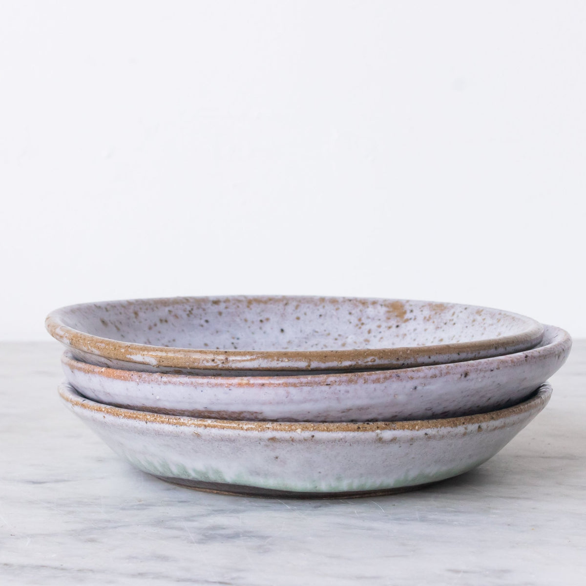 Glass Dome with Pedestal and Trio of Stoneware Plates - elsie green - the french kitchen