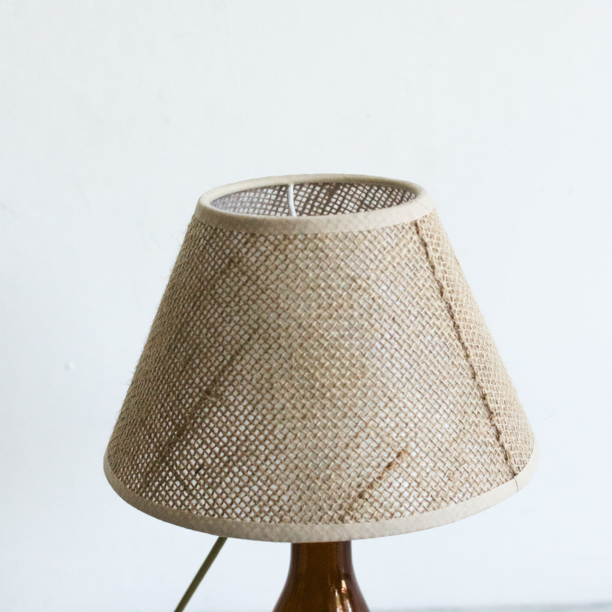 Glass Lamp with Grasscloth Shade - elsie green - decor