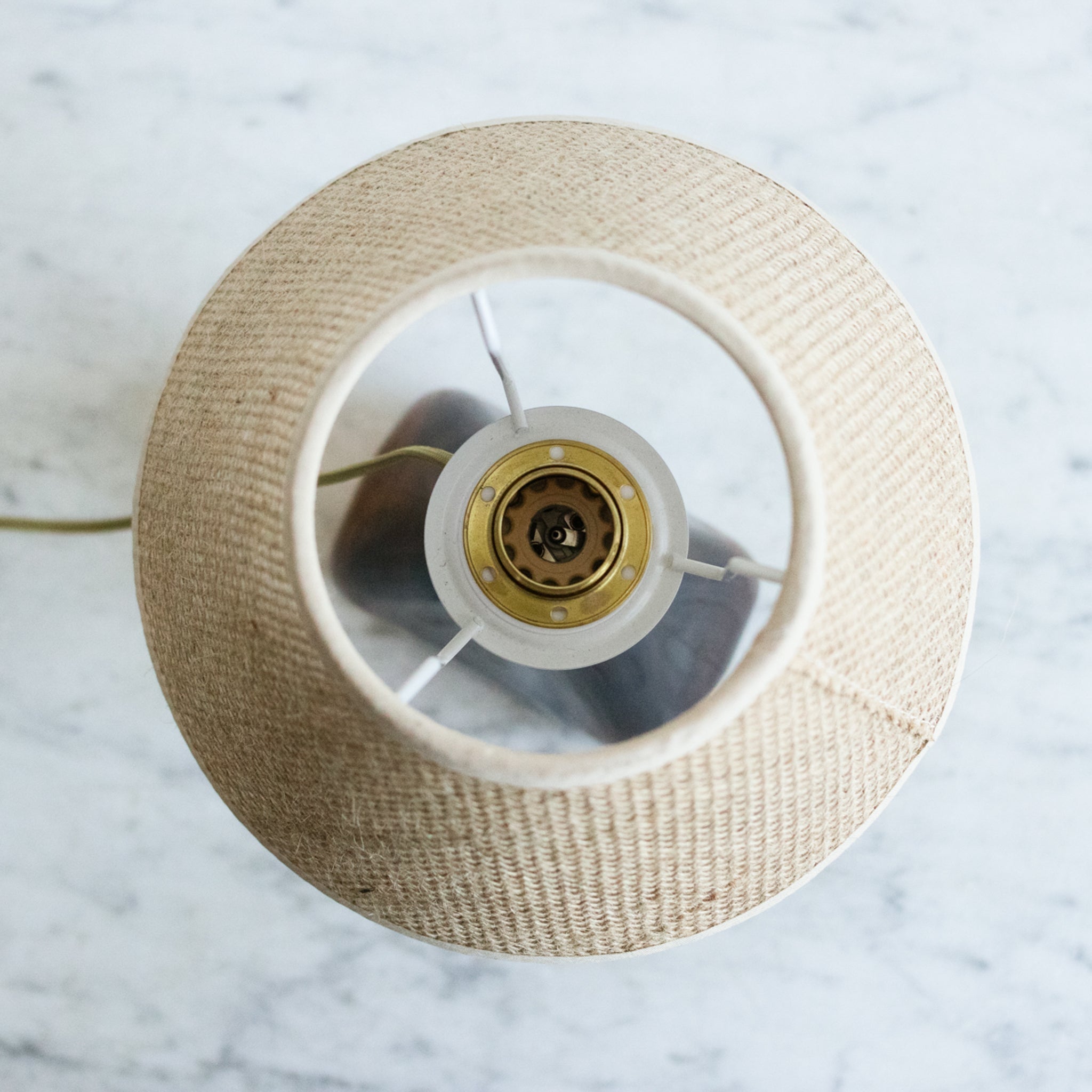 Glass Lamp with Grasscloth Shade - elsie green - decor