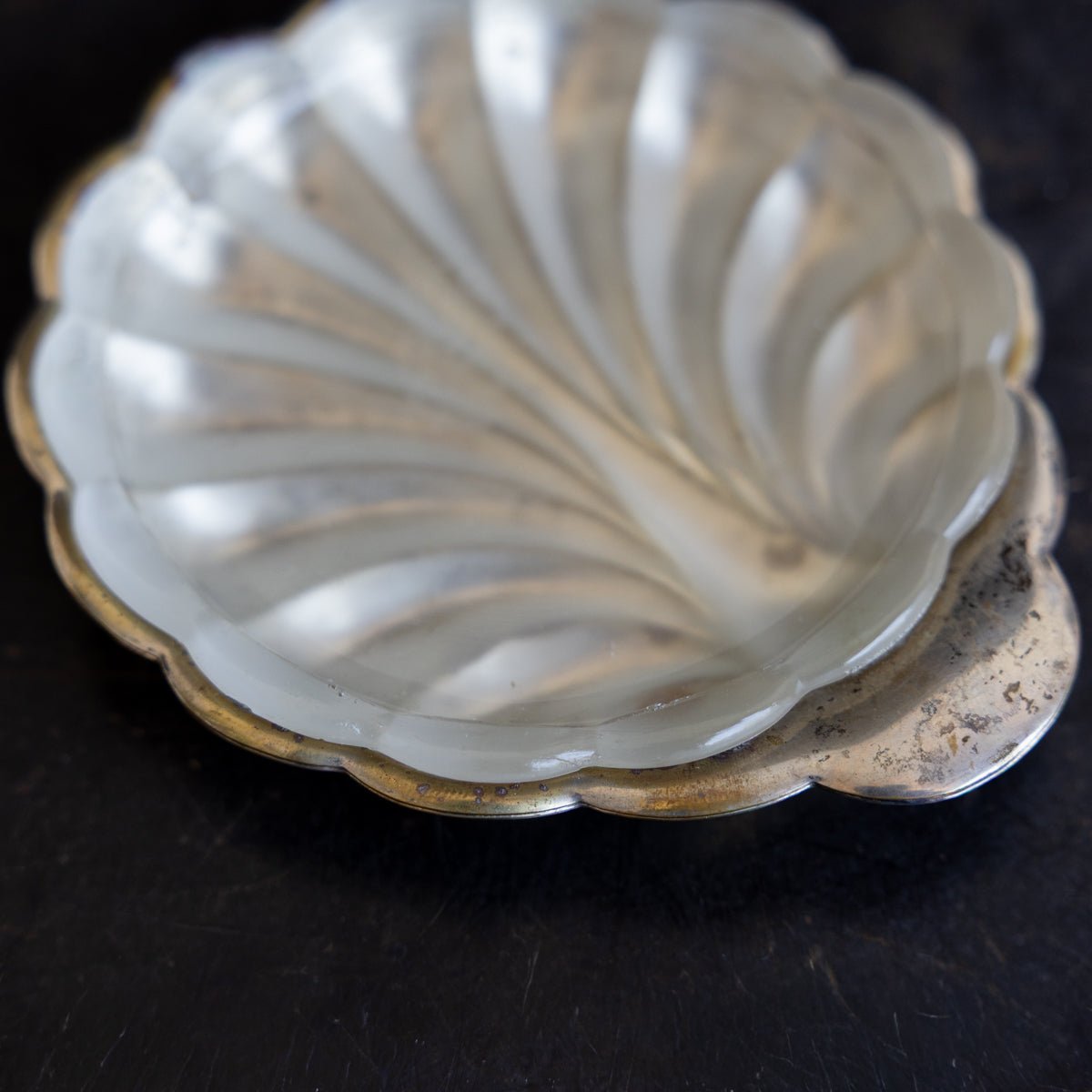 Glass & Silver Shell Soap Dish - elsie green - decor