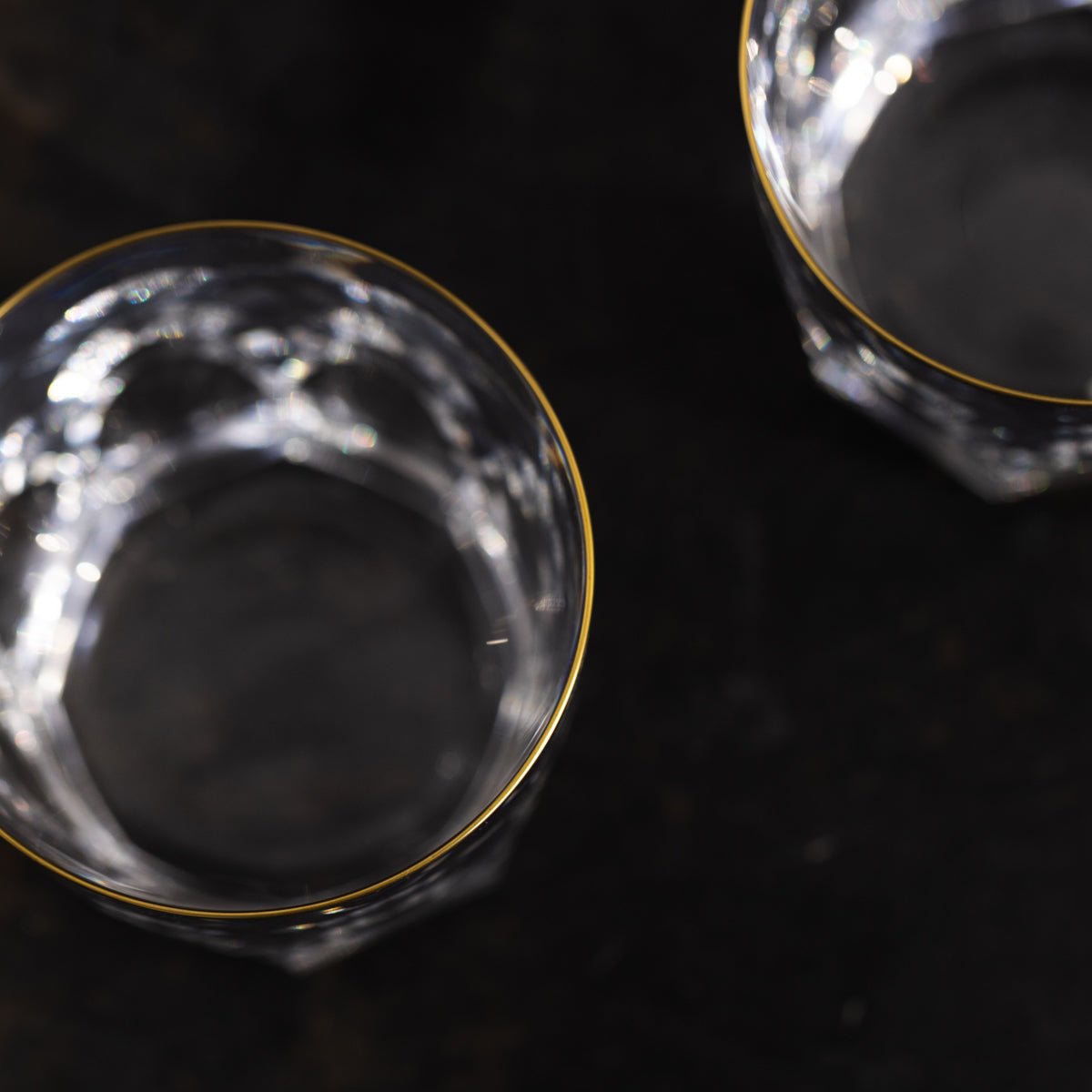 Gold Rim Crystal Bar Glass Set of 10 - elsie green - the french kitchen