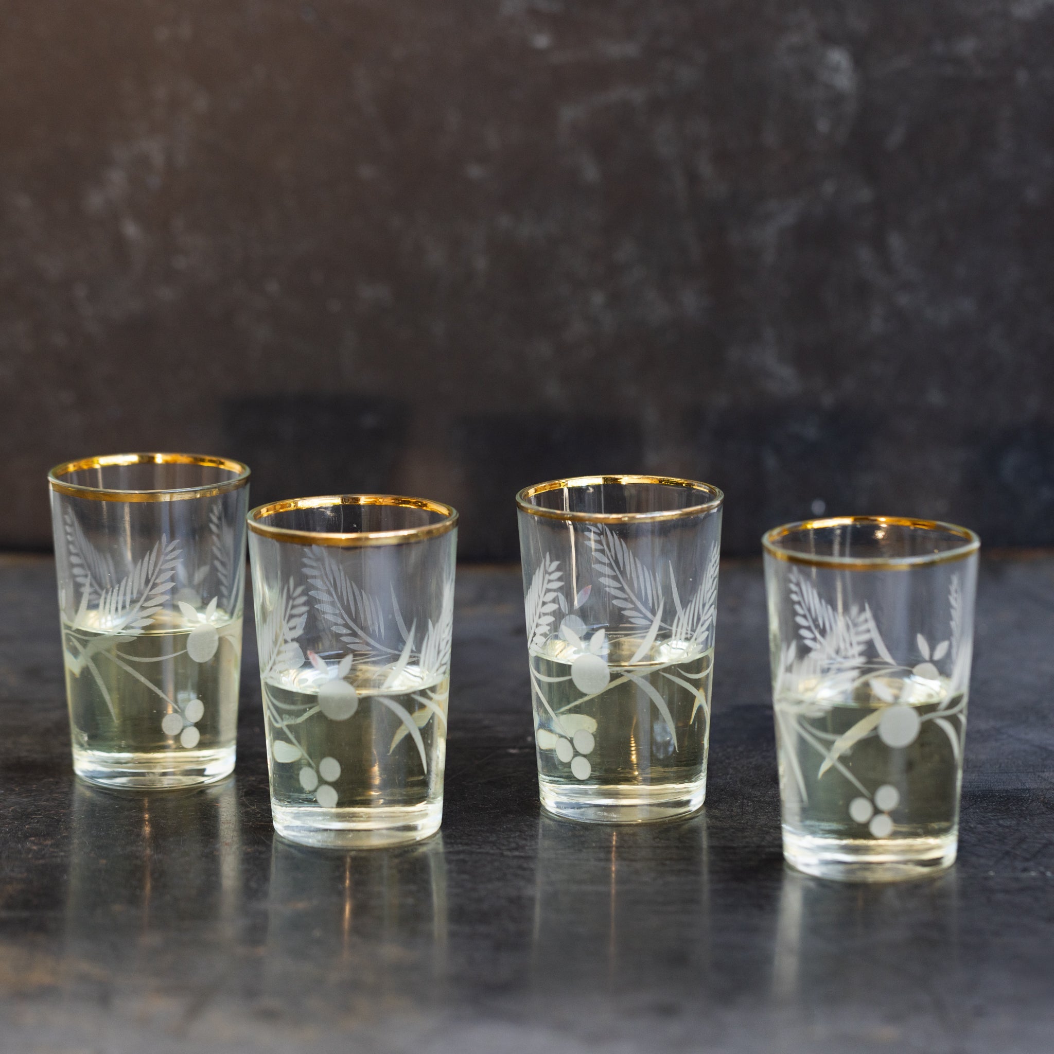 Gold Rim Tumbler Set of 4 - elsie green - the french kitchen