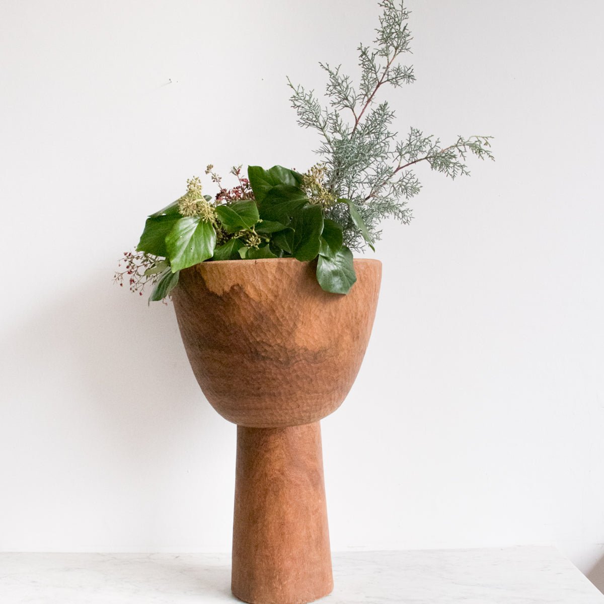 Grande Carved Wood Urn - elsie green - decor