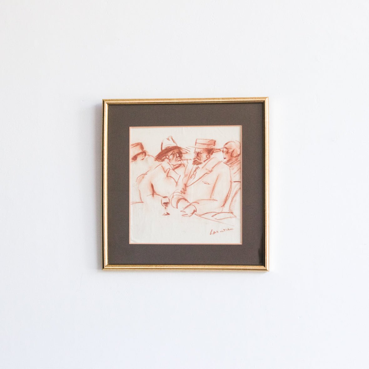 Group of Gentlemen in Conte Crayon Drawing - elsie green - art