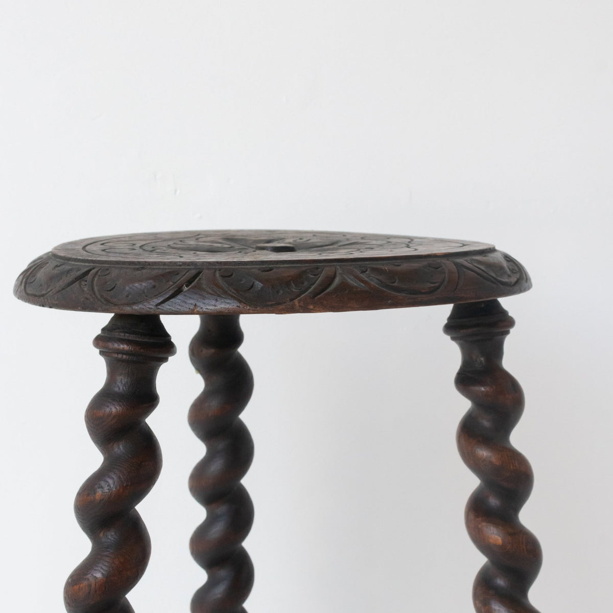Hand Carved Spindle Stool - elsie green - furniture