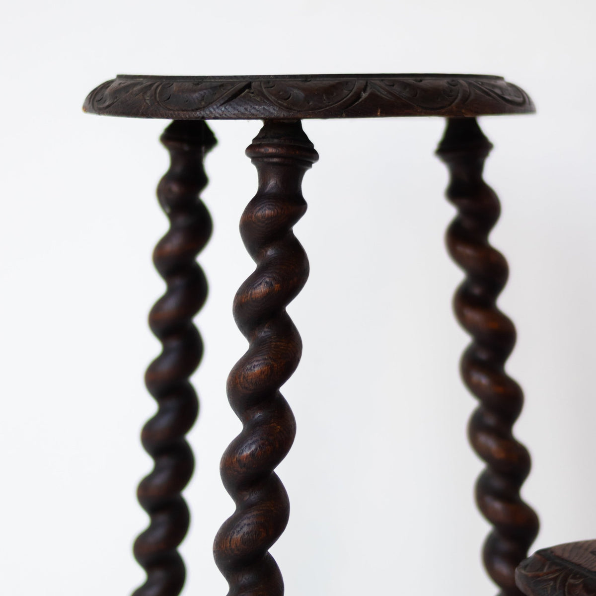Hand Carved Spindle Stool - elsie green - furniture