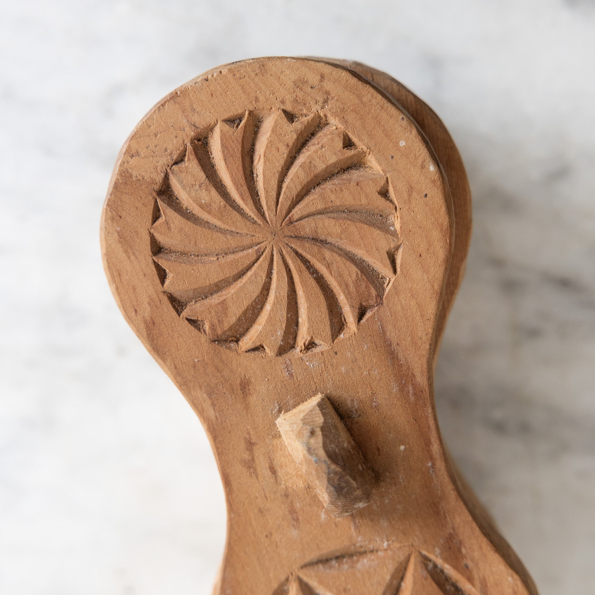 Hand Carved Wood Spice Dispenser with Pair of Silver Salt Spoons - elsie green - the french kitchen