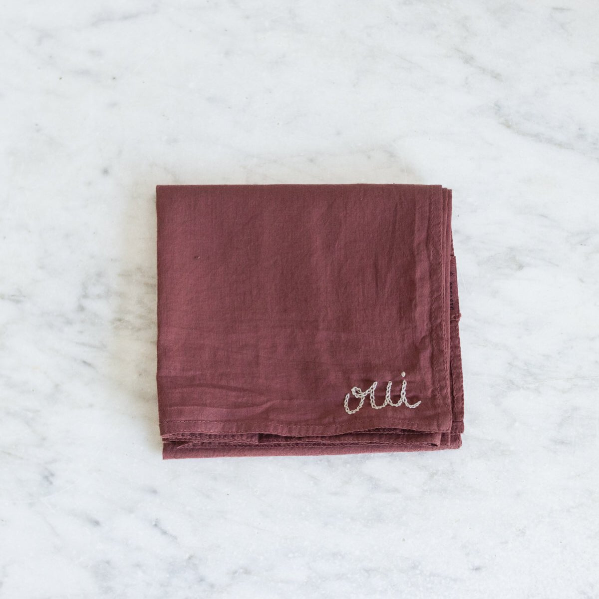 Hand Embroidered Bandana - elsie green - textiles