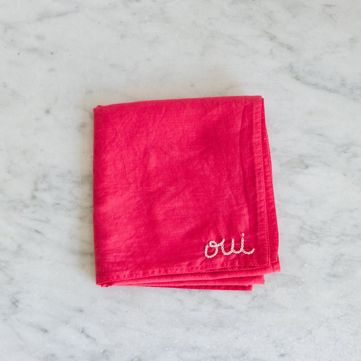 Hand Embroidered Bandana - elsie green - textiles