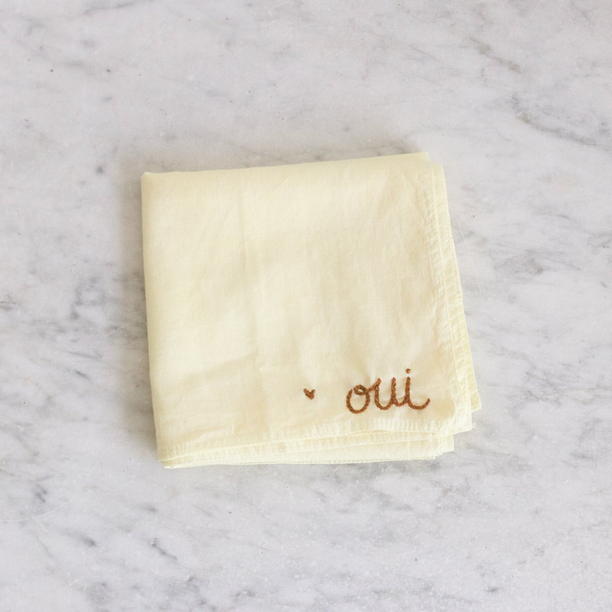 Hand Embroidered Bandana - elsie green - textiles