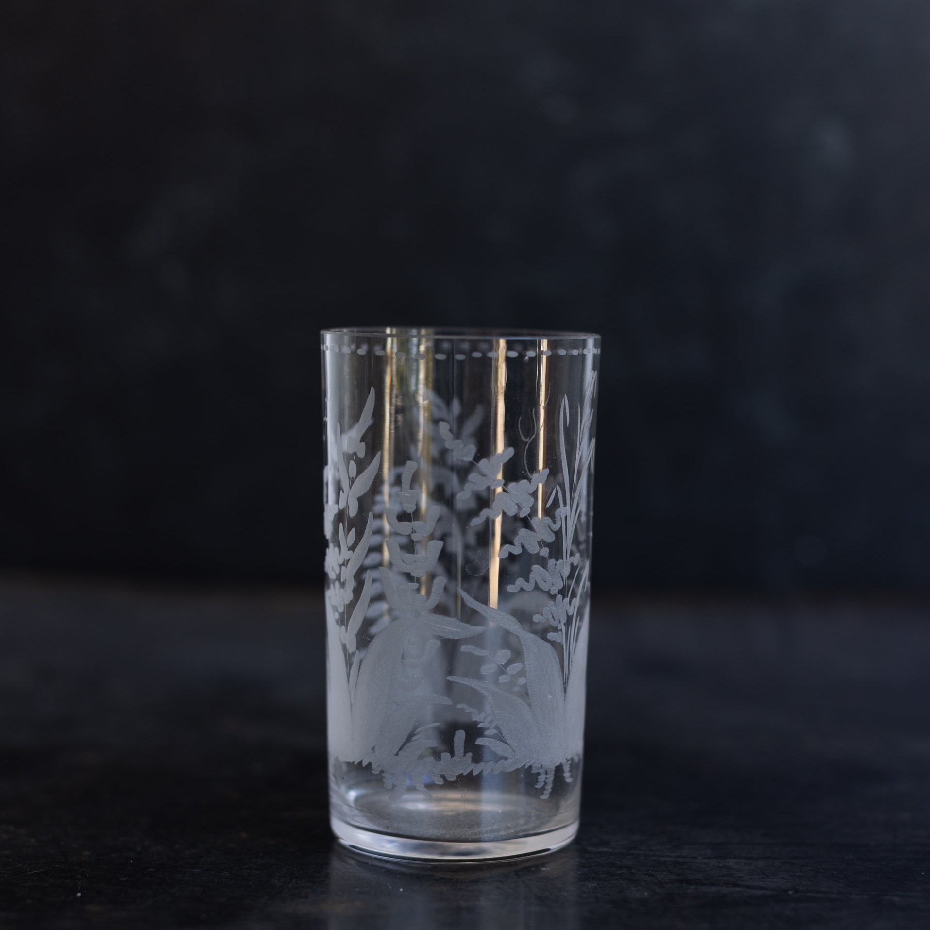 Hand Engraved Blown Glass Tumbler - elsie green - the french kitchen
