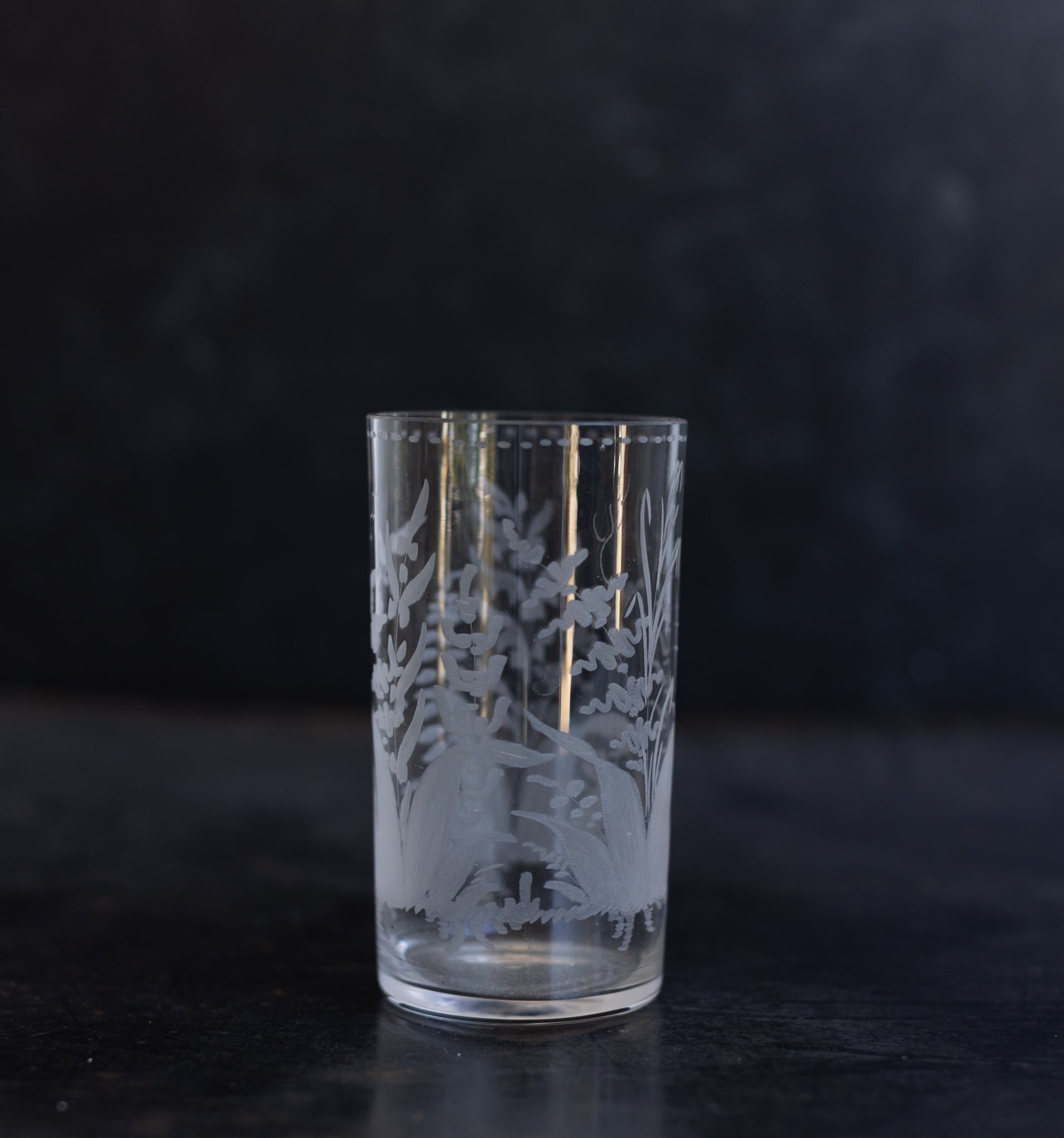 Hand Engraved Blown Glass Tumbler - elsie green - the french kitchen