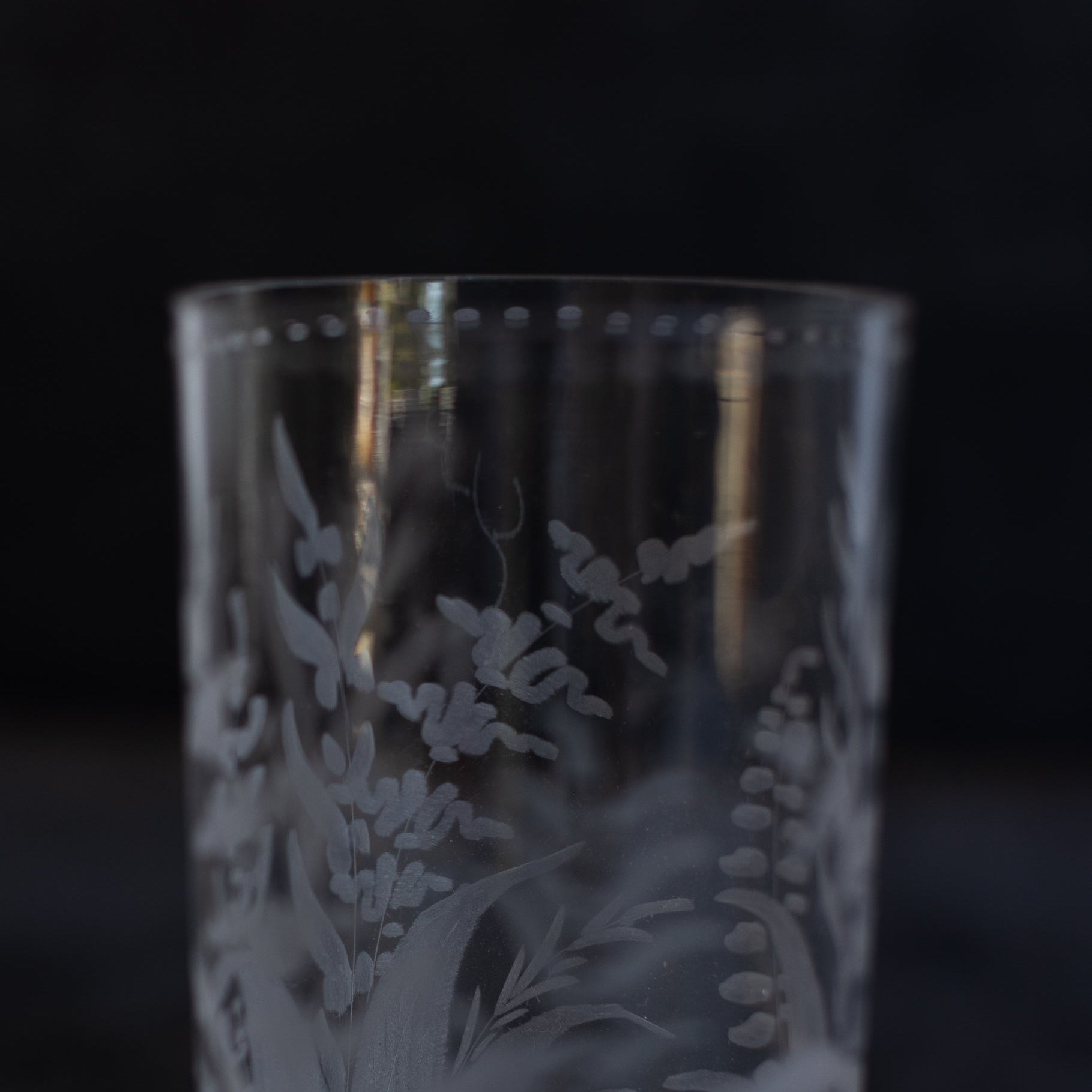 Hand Engraved Blown Glass Tumbler - elsie green - the french kitchen