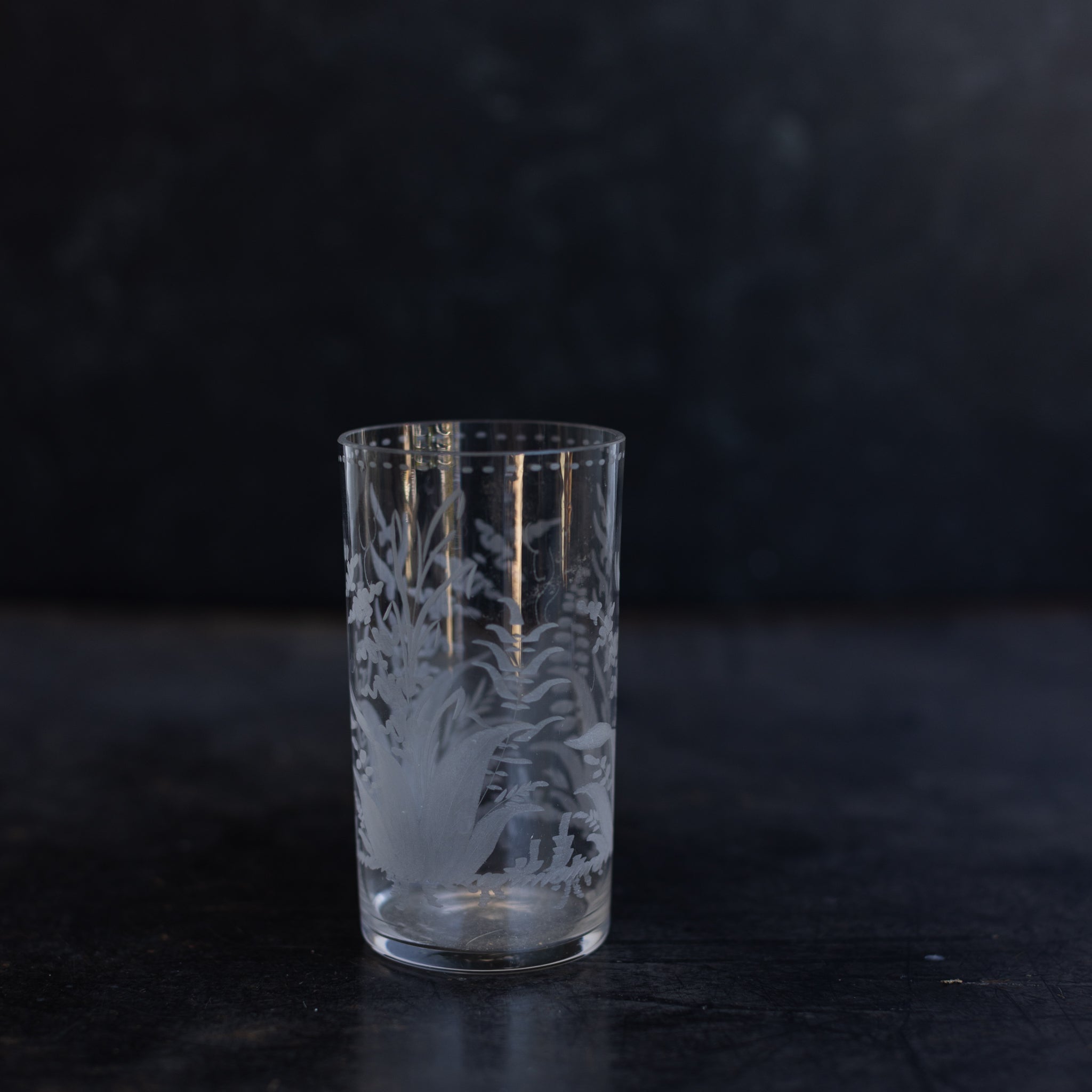 Hand Engraved Blown Glass Tumbler - elsie green - the french kitchen