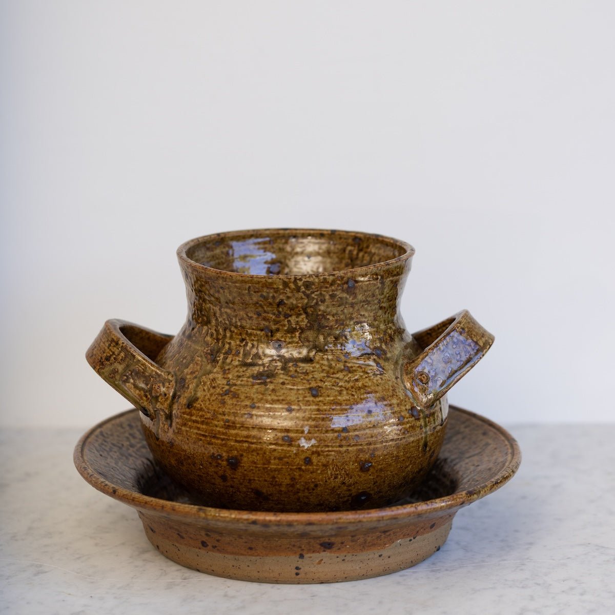 Hand Made Stoneware Crock & Plate | Signed by Artist. - elsie green - decor