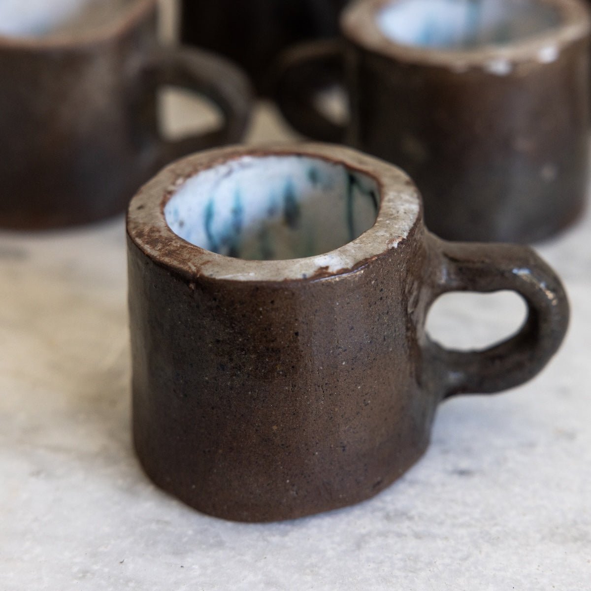 Hand Made Stoneware Mug Set of 7 | Signed by Artist - elsie green - French Kitchen