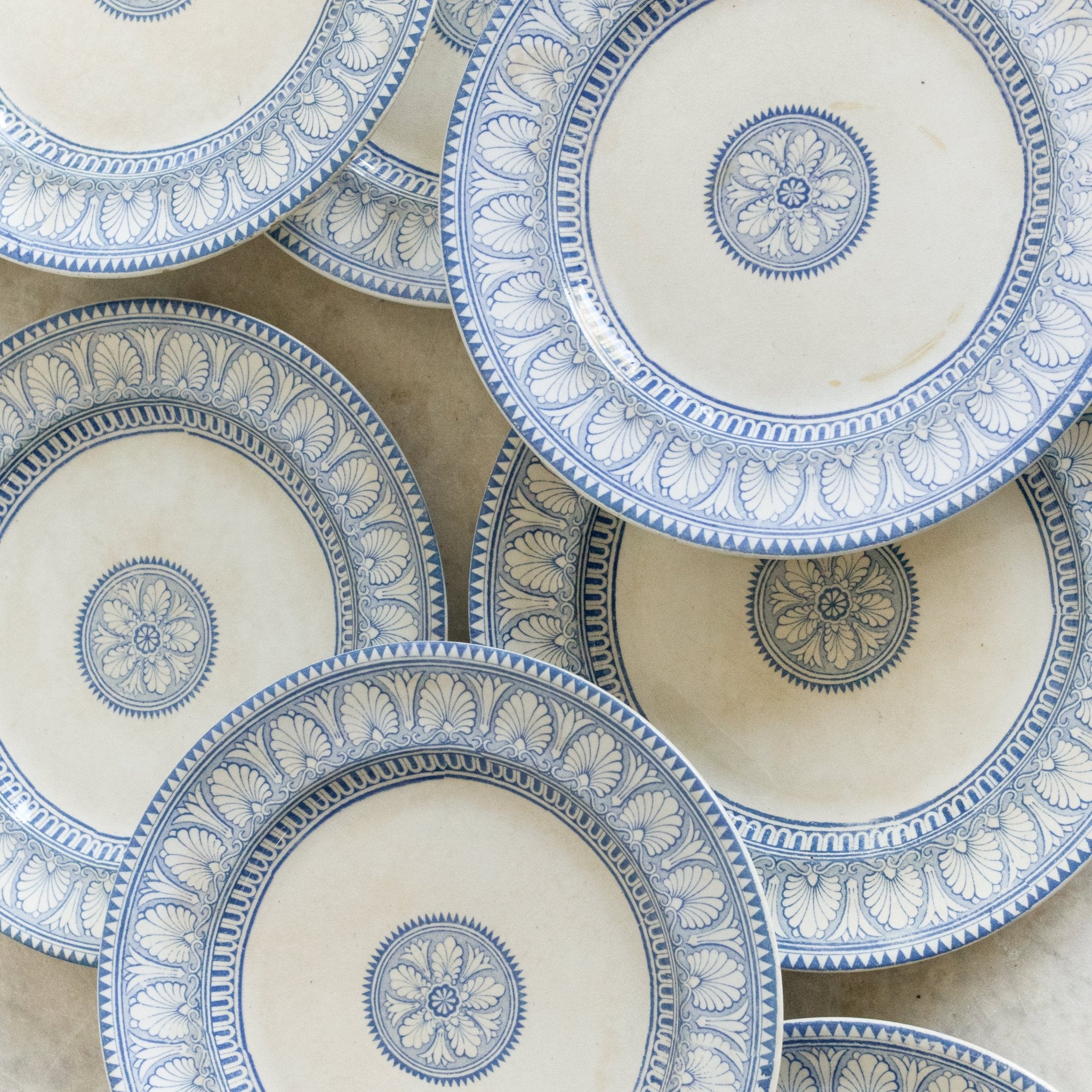 Honeysuckle Transferware Salad Plate Set Of 4 - elsie green - The French Kitchen