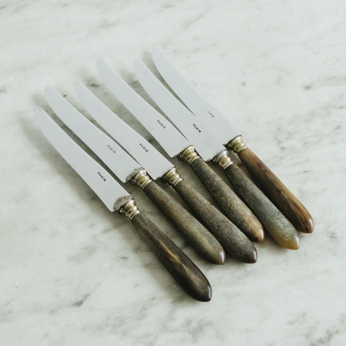 Horn Knife with Paris Stamp Set of 6 - elsie green - the french kitchen