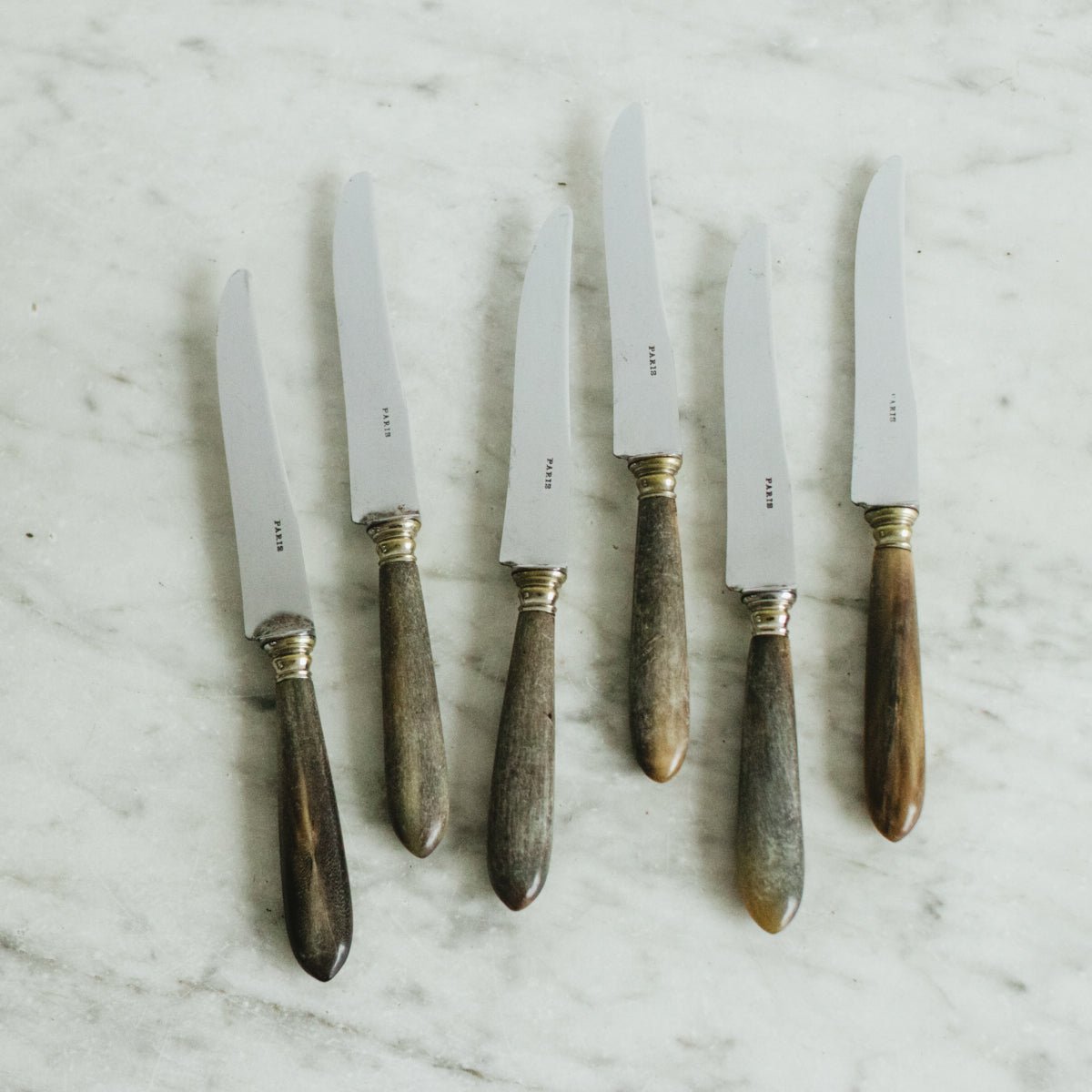 Horn Knife with Paris Stamp Set of 6 - elsie green - the french kitchen