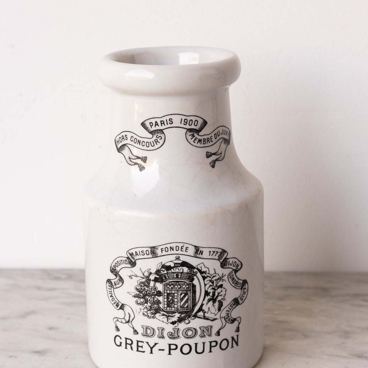 Imprinted Ironstone Mustard Pot - elsie green - The French Kitchen