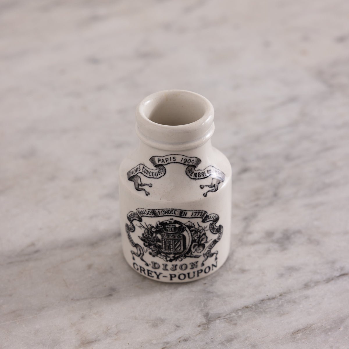 Imprinted Ironstone Mustard Pot - elsie green - the french kitchen